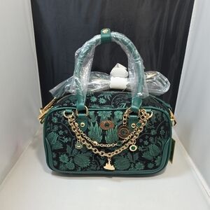 Her Universe Wicked Oz Green Floral Handbag W/ Bag Chain NWT